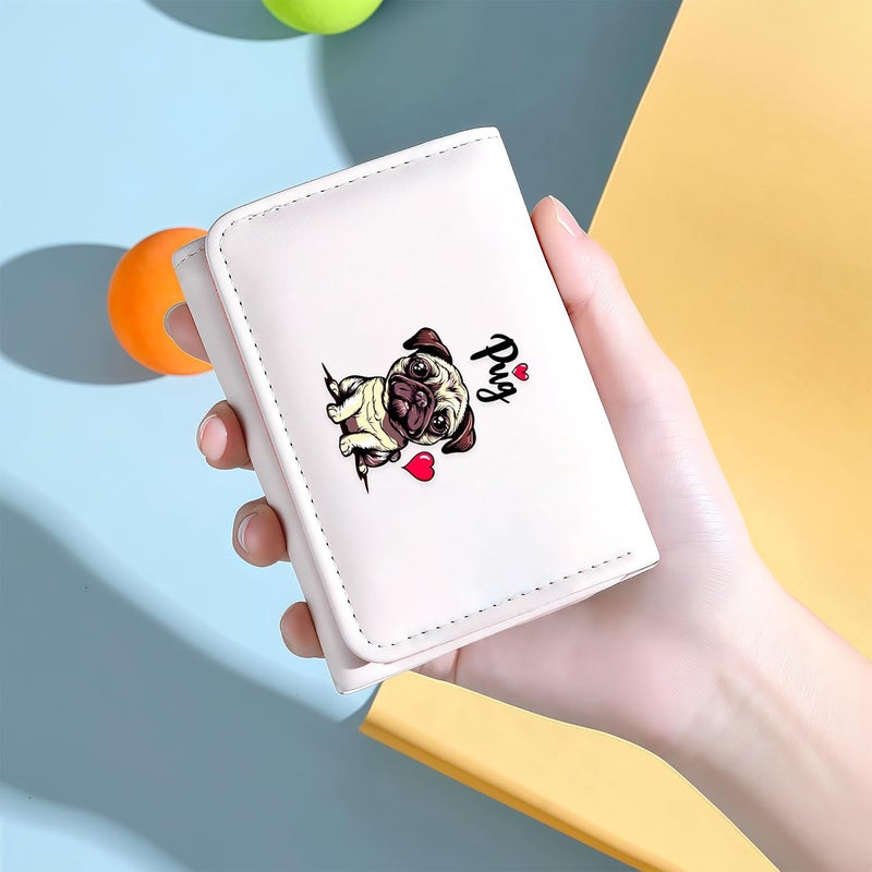 BJDAMAI Pug Wallet For Teens Kids Girls Age 6,7,8,9,10,11,12, Small Slim Thin Mini Compact Women Wallet, Animal Lovers Gifts Stuff, Cash Card Coin Pocket Window For Female! - Image 3